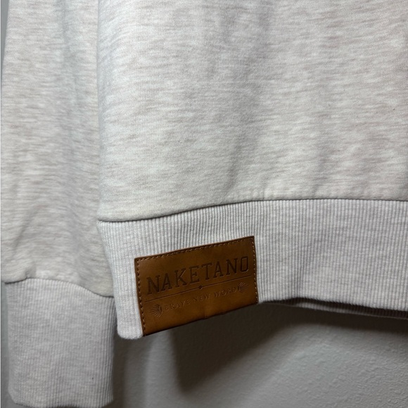 Naketano cowl neck pullover hoodie in an oatmeal - Picture 7 of 10